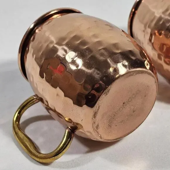 Godinger Hammered Copper Moscow Mule Mugs Cups Set of 2 - Picture 6 of 10